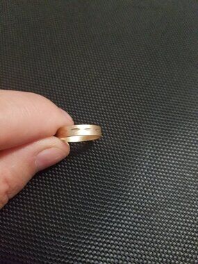 HTF: Rare: Hand-Etched-Patterned Solid-Rose-Gold Matte-Finish Ring